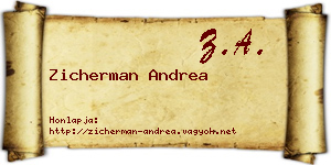 Zicherman Andrea névjegykártya